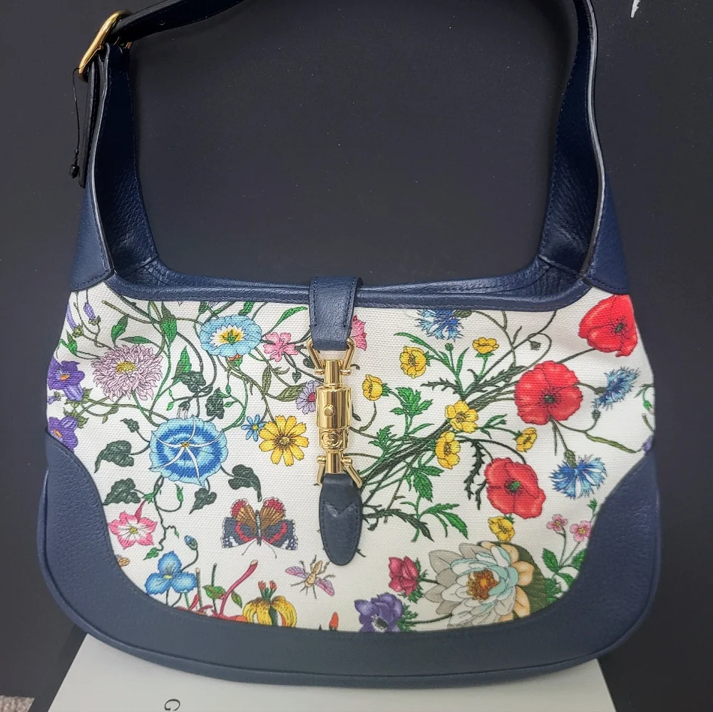 Gucci Small Jackie Hobo Flora Canvas handbag Brand New - Picture 1 of 8
